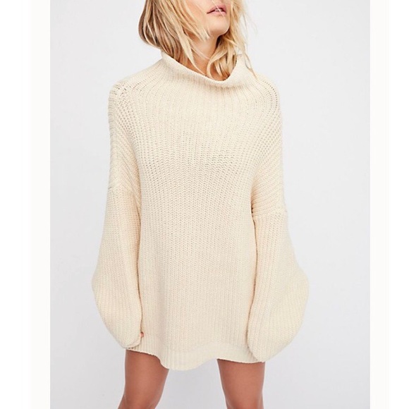 Free people turtleneck chunky knit sweater - Picture 2 of 7